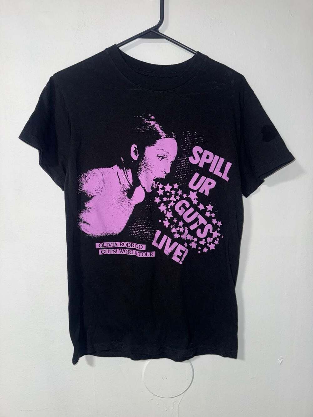Olivia Rodrigo Guts World Tour Spill Ur Guts Live Black T-Shirt
